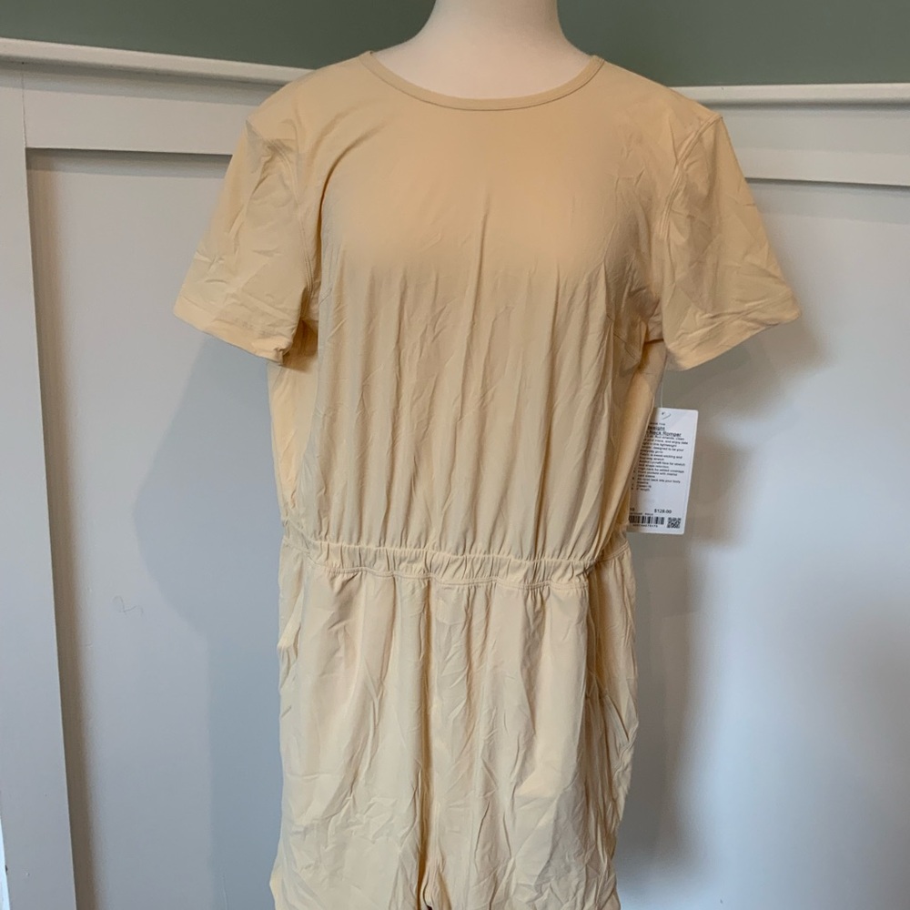 Beige Short Sleeve Romper